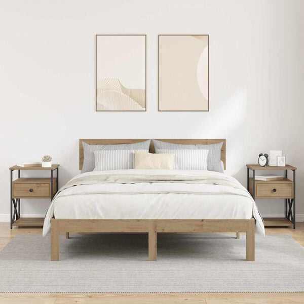 vidaXL Nattbordskap 2 pcs Artisan Eik 40 x 42 x 55 cm Konstruert tre