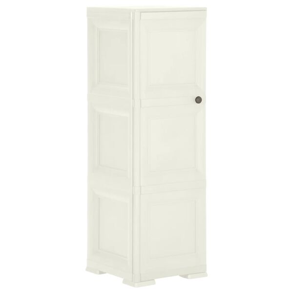 vidaXL Plastskap 40x43x125 cm tredesign vaniljeis