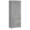 vidaXL Highboard gr&aring; sonoma 69,5x34x180 cm konstruert tre