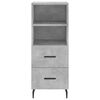 vidaXL Highboard betonggr&aring; 34,5x34x180 cm konstruert tre