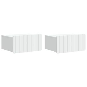 vidaXL Vegghengt Nattbord 2 pcs Hvit 49 x 34,5 x 24 cm Konstruert tre