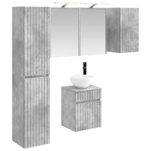 vidaXL Baderomsskapsett 5 pcs Betonggr&aring; 43 x 16 x 62,5 cm