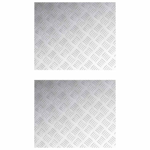 vidaXL Trinn Rektangul&aelig;r 2 pcs s&oslash;lv 60 x 50 cm Aluminium
