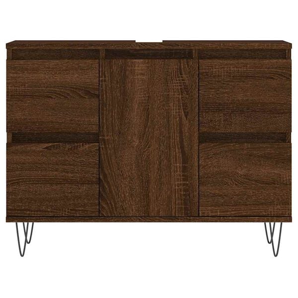 vidaXL Baderomsskap brun eik 80x33x60 cm konstruert tre