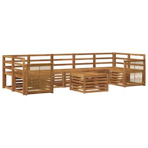 vidaXL Utend&oslash;rs sofa-sett 8 pcs Naturlig Solid akasietre
