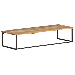 vidaXL Hattehylle med knagger naturlig kant 100x35x22 cm heltre akasie