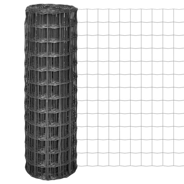 vidaXL Euro gjerde stål 25x1,2 m grå