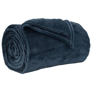 vidaXL Kastteppe Marinebl&aring; 130 x 150 cm Fleece