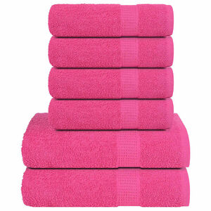 vidaXL 6-delers h&aring;ndklesett FROGN rosa 360 gsm