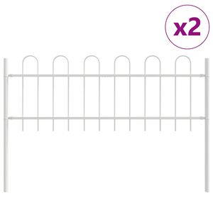 vidaXL Hage Hegning BOXTEL 2 stk. 3,4 x 0,6 m Pulverlakkert st&aring;l Hvit