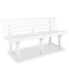 vidaXL Hagebenk 145,5 cm plast hvit
