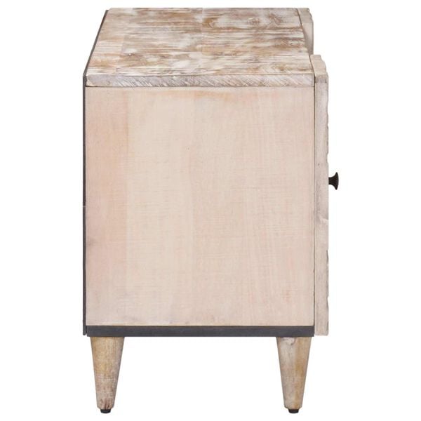 vidaXL TV-skap med lagring Hvit 105 x 33,5 x 46 cm Massiv mango tre