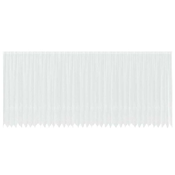 vidaXL Blondegardin med gardiner Blomster Hvit 200 x 900 cm Polyester