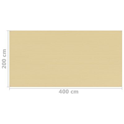vidaXL Teltteppe 200x400 cm beige