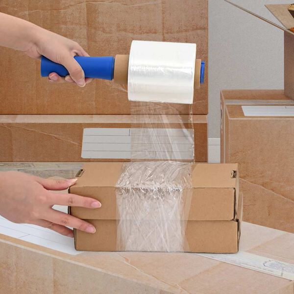 vidaXL strekkfilm med håndtak 10 stk transparent 23 µm 10 cm x 150 m