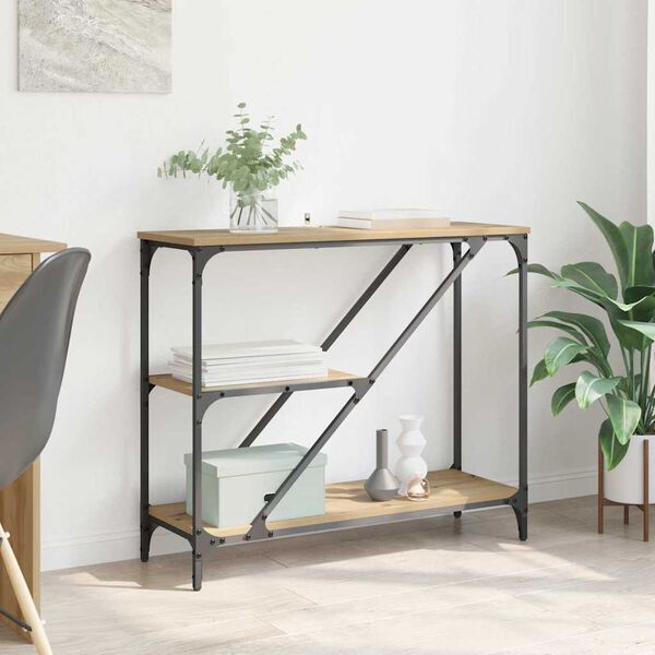 vidaXL Konsollbord Artisan Eik 88,5 x 30 x 75 cm Konstruert tre