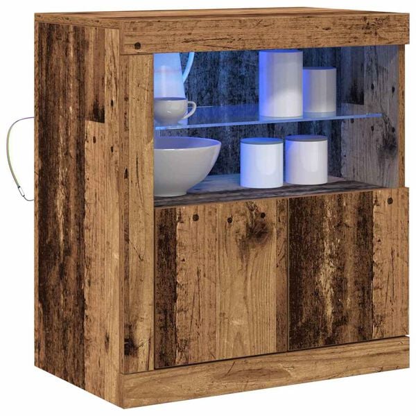 vidaXL LED sideboard Brun 60,5 x 37 x 67 cm Konstruert tre
