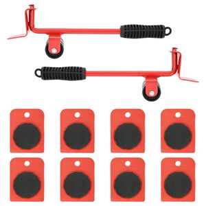 vidaXL M&oslash;belhjul 8 stk med l&oslash;ftere r&oslash;d 9,8x7,5x3 cm 150 kg