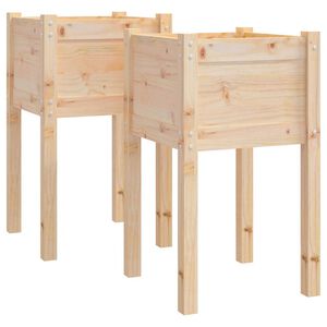 vidaXL Plantekasser 2 stk 40x40x70 cm heltre furu