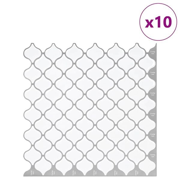 vidaXL Lanterne Flis 10 pcs Hvit 27 x 27 cm Polyuretan og PET