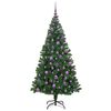 vidaXL Kunstig juletre med 300 LED gr&oslash;nn 180 cm PVC og St&aring;l og Plast
