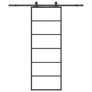 vidaXL Skyved&oslash;r med monteringssett svart 76x205 cm ESG-glass