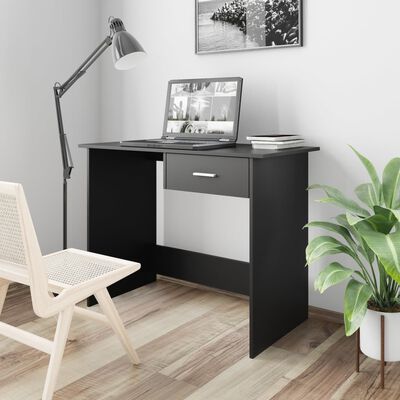 vidaXL Skrivebord svart 100x50x76 cm konstruert tre
