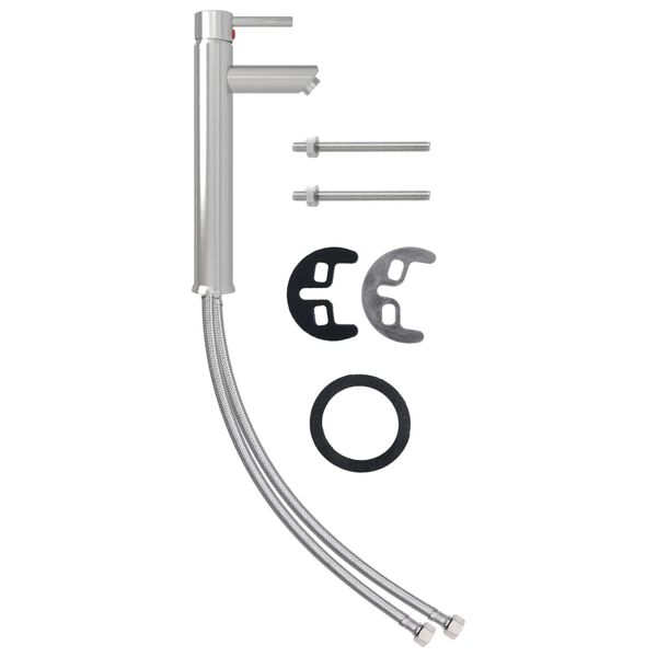 vidaXL Blandebatteri sølv 12x30 cm