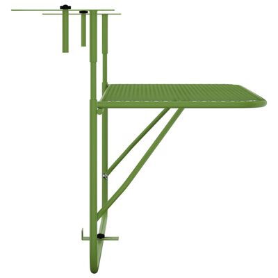 vidaXL Balkongbord grønn 60x40 cm stål