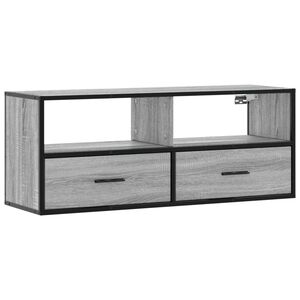 vidaXL TV-benk gr&aring; sonoma 100x31x39,5 cm konstruert tre og metall