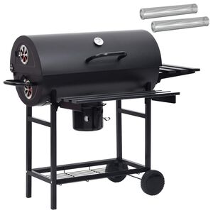 vidaXL T&oslash;nnegrill med hjul og hyller 3 stk. 115 x 85 x 95 cm Metall