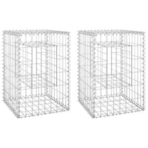 vidaXL Gabionstolper 2 stk 40x40x60 cm jern