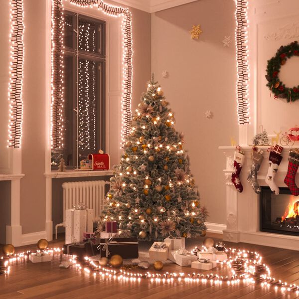 vidaXL LED-strenglys med 2000 lysdioder varmhvit 17 m PVC