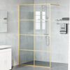 vidaXL Walk-in Dusjvegg Gull 115 x 195 cm herdet glass