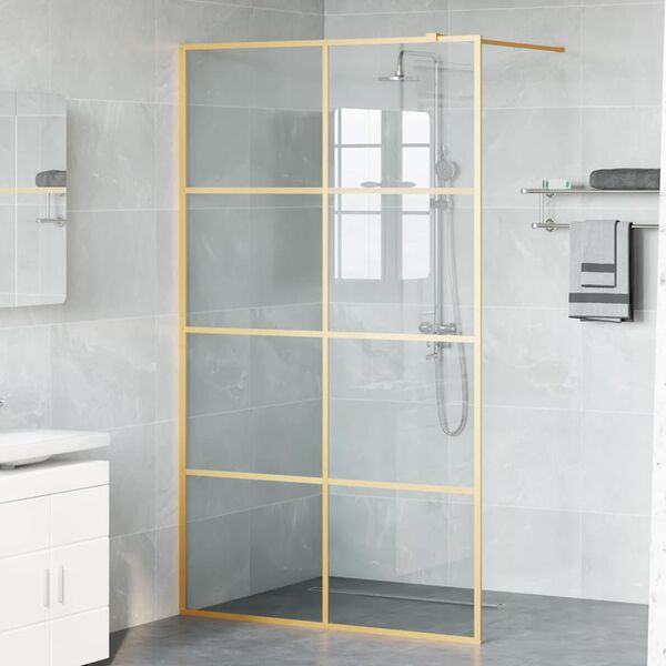 vidaXL Walk-in Dusjvegg Gull 115 x 195 cm herdet glass