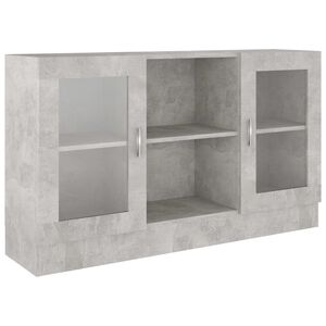 vidaXL Vitrine betonggr&aring; 120x30,5x70 cm konstruert tre