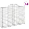 vidaXL Gabionkurver buede 4 stk 200x30x140/160 cm galvanisert jern
