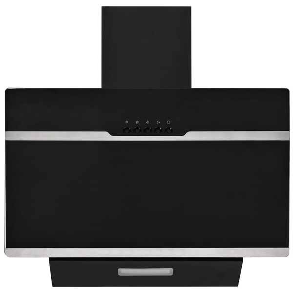 vidaXL Vegghengt kjøkkenvifte 60 cm rustfritt stål og herdet glass