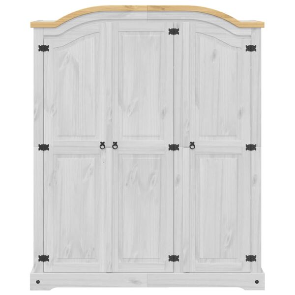 vidaXL Garderobe Corona hvit 151,5x52x186 cm heltre furu