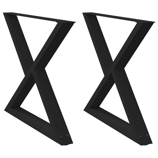 vidaXL Spisebordben 2 stk svart 90 x (72-73,3) cm stål
