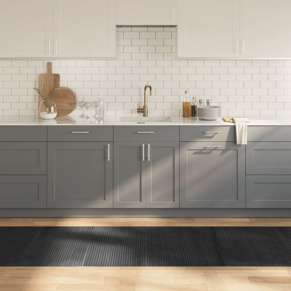 vidaXL Teppe rektangul&aelig;r gr&aring; 80x400 cm bambus