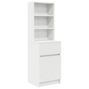 vidaXL Nattbord hvit 39x35x125 cm konstruert tre