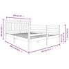 vidaXL Sengeramme hvit 150x200 cm King Size heltre