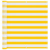 vidaXL Balkong Skjerm Gul og hvit 120 x 200 cm PU-belagt oxford alu