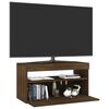 vidaXL TV-benk med LED-lys brun eik 75x35x40 cm