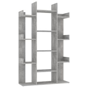 vidaXL Bokhylle betonggr&aring; 86x25,5x140 cm konstruert tre