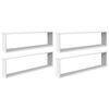 vidaXL Vegghyller kubeformet 4 stk hvit 100x15x30 cm konstruert tre