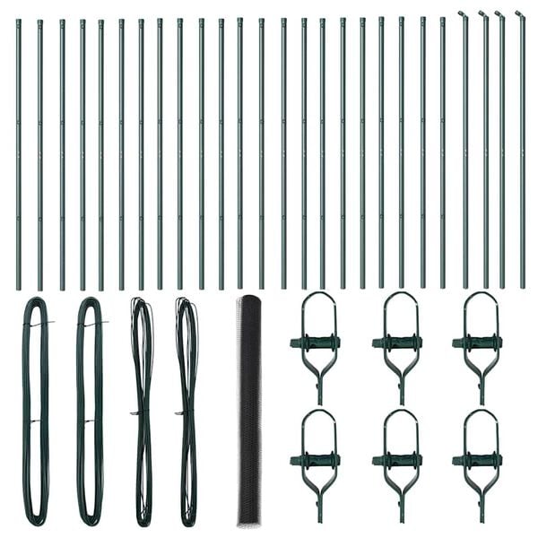 vidaXL Gjerdep&aring;le Gr&aring; 50 x 1,6 m (36 mm nett) St&aring;l og PVC