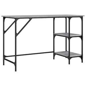 vidaXL Skrivebord gr&aring; sonoma 120x50x75 cm metall og konstruert tre