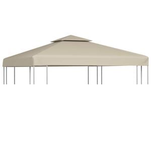 vidaXL Erstatningstrekk for paviljong 310 g/m&sup2; beige 3 x 3 m